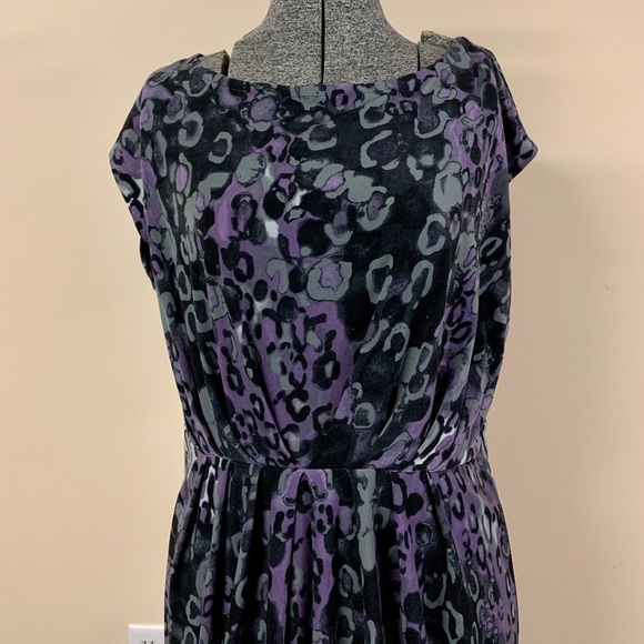 Loft Dress Purple Black Gray MP Medium - Picture 2 of 6